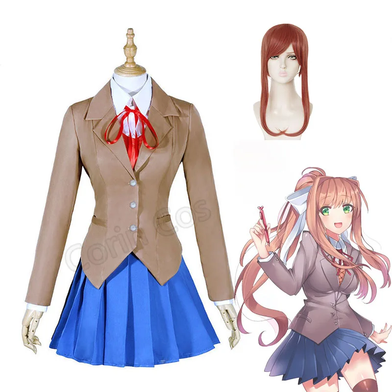 Аниме Doki Literature Club Monika Косплей костюмы Sayori Yuri Natsuki костюмы на Хэллоуин для женщин платье одежда
Аниме Doki Literature Club Monika Косплей костюмы Sayori Yuri Natsuki костюмы на Хэллоуин для женщин платье одежда