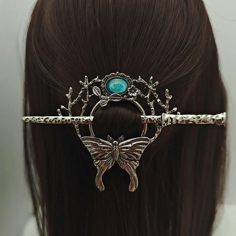 Viking Butterfly Hairpin: Hand-Forged Silver Color Norse Rune & Wing Hair Jewelry Gift
Viking Butterfly Hairpin: Hand-Forged Silver Color Norse Rune & Wing Hair Jewelry Gift