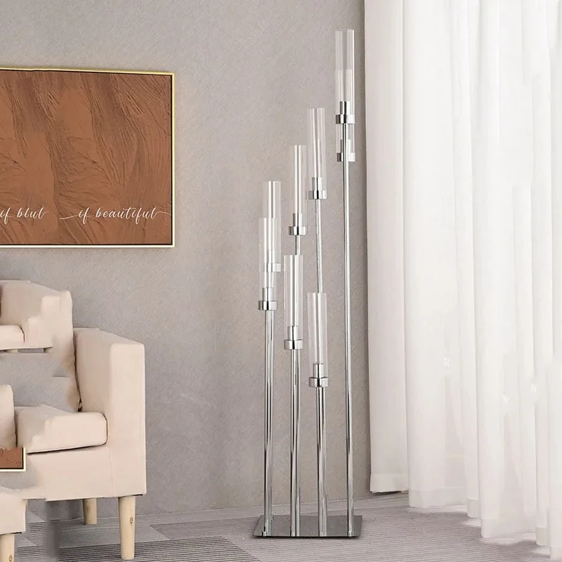 Silver Acrylic Candelabra Pillar, Metal Holder, Wedding Stage Decoration, Aisle, 8 Heads
Silver Acrylic Candelabra Pillar, Metal Holder, Wedding Stage Decoration, Aisle, 8 Heads