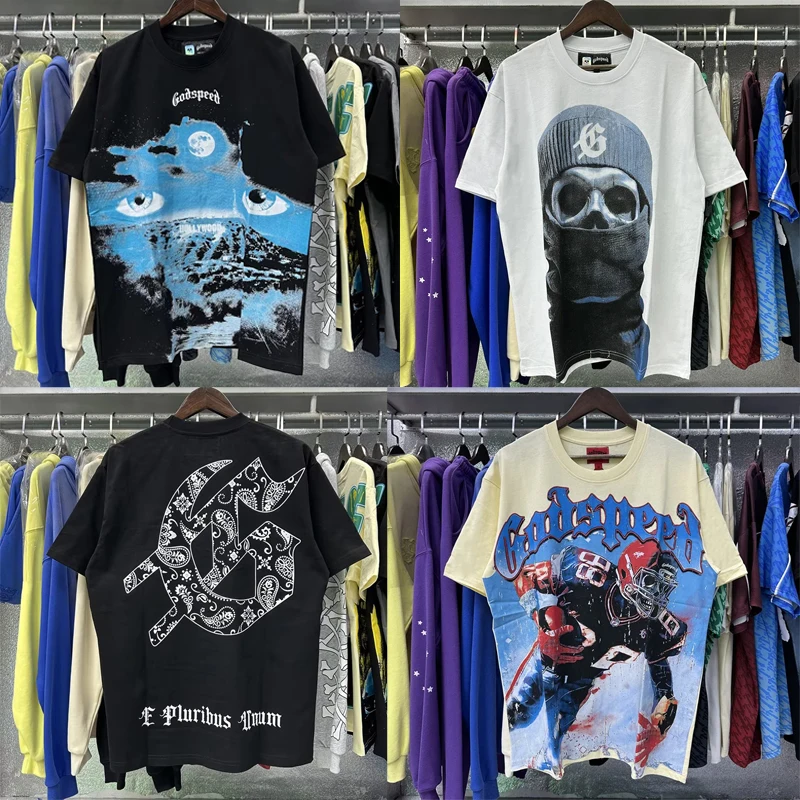 High Street Trend God Speed Short-sleeved T-shirts Night Print High Quality Cotton Casual Short Sleeve Tees
High Street Trend God Speed Short-sleeved T-shirts Night Print High Quality Cotton Casual Short Sleeve Tees