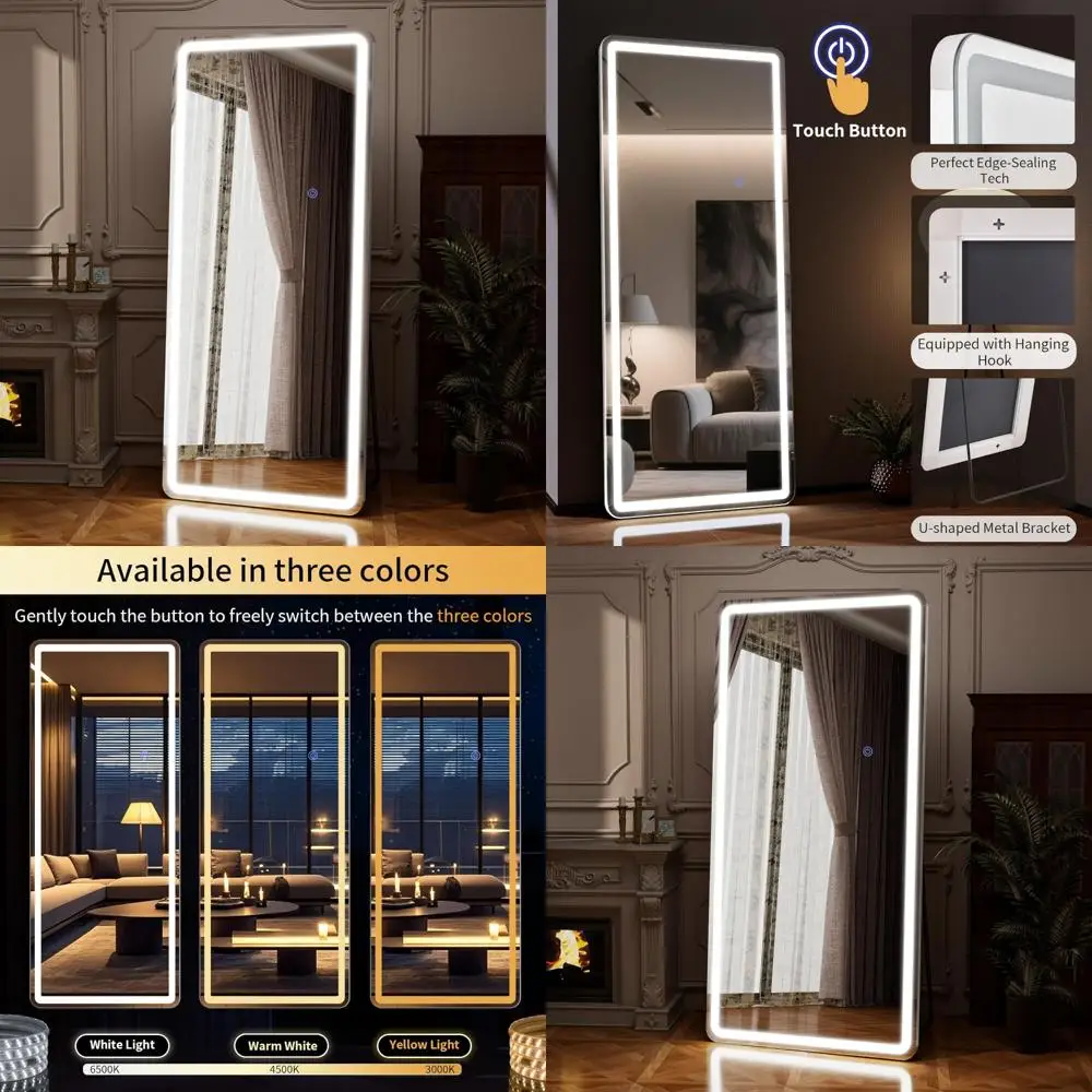 Напольное зеркало со светодиодной подсветкой — зеркало в полный рост 71x26 с регулируемой яркостью и 3 цветовыми режимами для стены или пола
Напольное зеркало со светодиодной подсветкой — зеркало в полный рост 71x26 с регулируемой яркостью и 3 цветовыми режимами для стены или пола