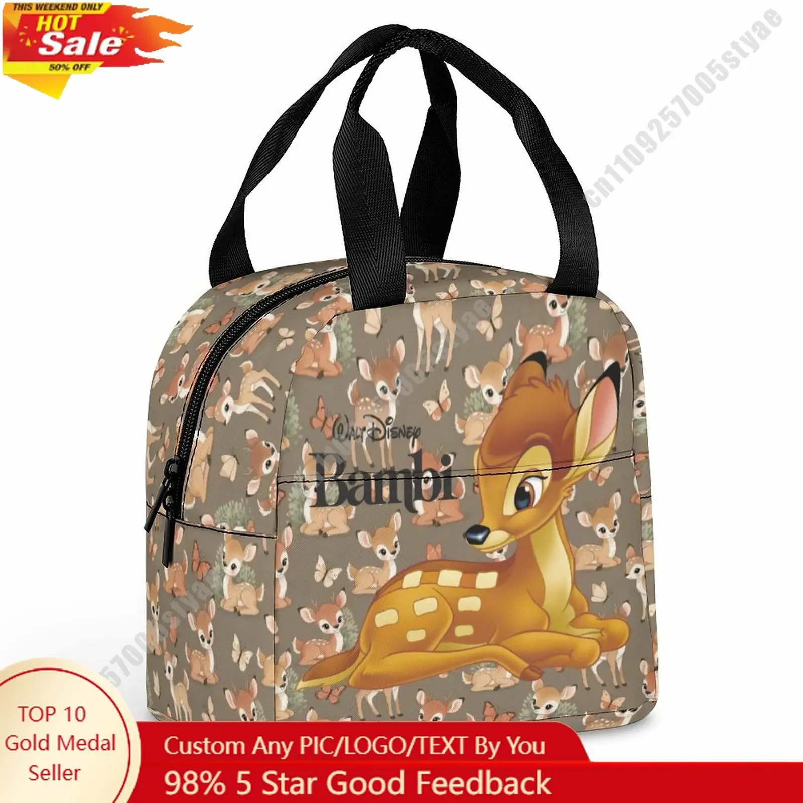 Bambi Lunch Bag Disney Animal Patterns Bento Bag DIY Custom Text Photo Logo Portable Aluminum Foil Food Bag
Bambi Lunch Bag Disney Animal Patterns Bento Bag DIY Custom Text Photo Logo Portable Aluminum Foil Food Bag