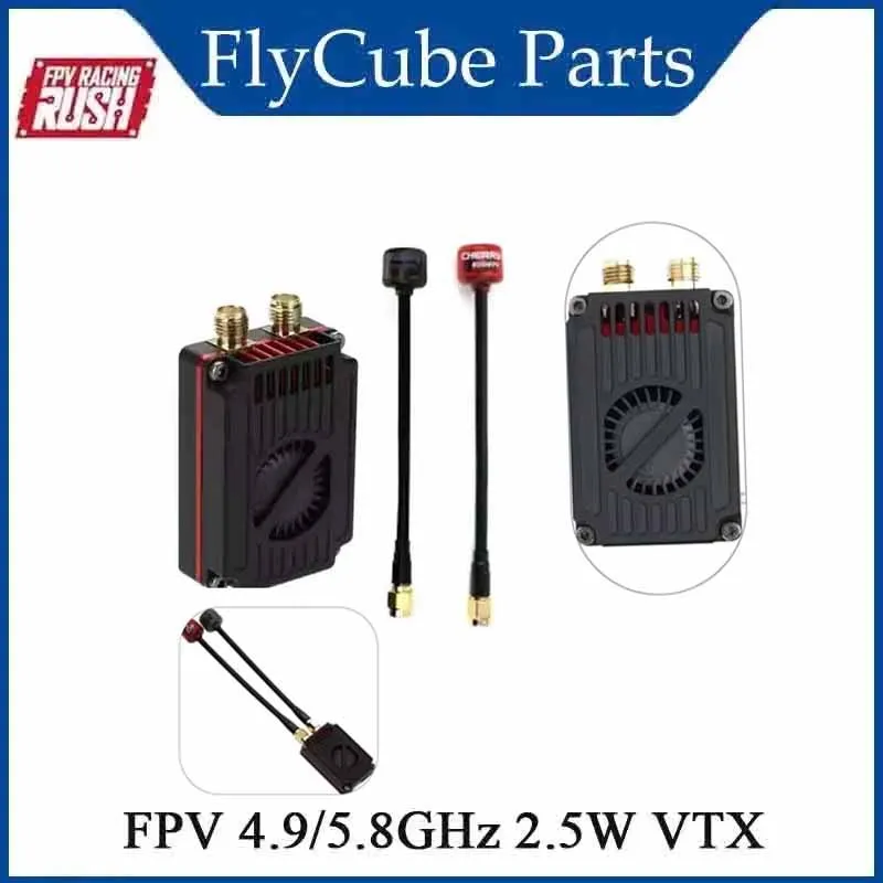 RUSHFPV 4.9/5.8GHz 2.5W VTX 8+48CH Channel IRC Tramp Protocol 7-30V Dual-frequency Video Transmitter for FPV Long Range Drone RC
RUSHFPV 4.9/5.8GHz 2.5W VTX 8+48CH Channel IRC Tramp Protocol 7-30V Dual-frequency Video Transmitter for FPV Long Range Drone RC