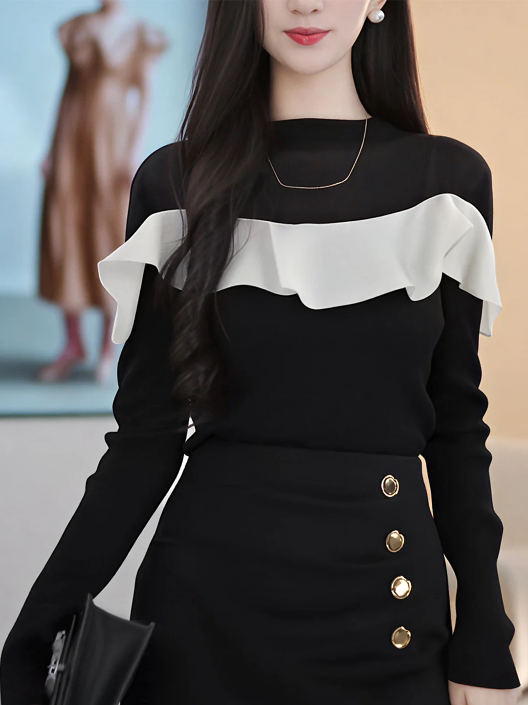 Ele Knitted Long Sve Women's Top Faionable Splicing Hemline High-End Feeling Autumn Winter New Arrival Korean Sle
Ele Knitted Long Sve Women's Top Faionable Splicing Hemline High-End Feeling Autumn Winter New Arrival Korean Sle