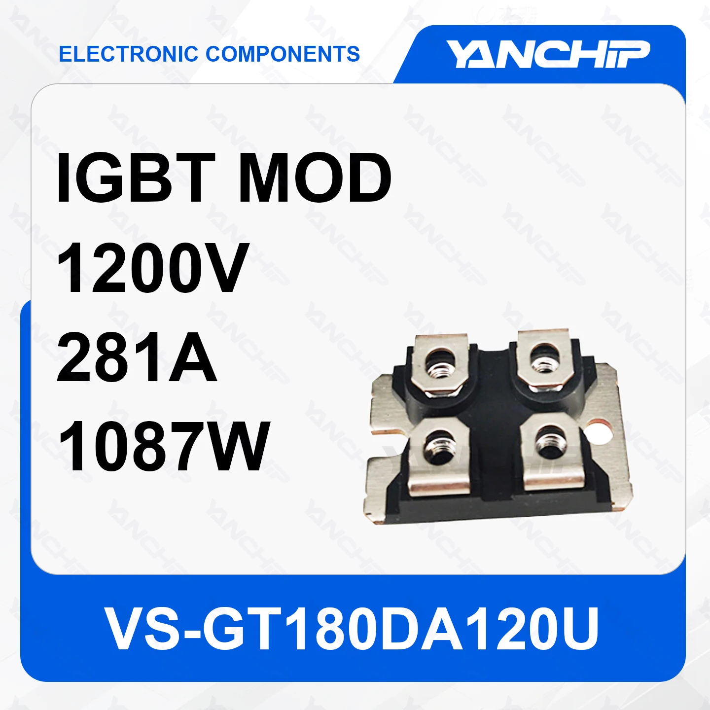 IGBT MOD VS-GT180DA120U 1200V 281A 1087W SOT227 2.05V @ 15V,100A 100 µA 9.35 nF @ 25 V -40°C ~ 150°C(TJ) 
IGBT MOD VS-GT180DA120U 1200V 281A 1087W SOT227 2.05V @ 15V,100A 100 µA 9.35 nF @ 25 V -40°C ~ 150°C(TJ)