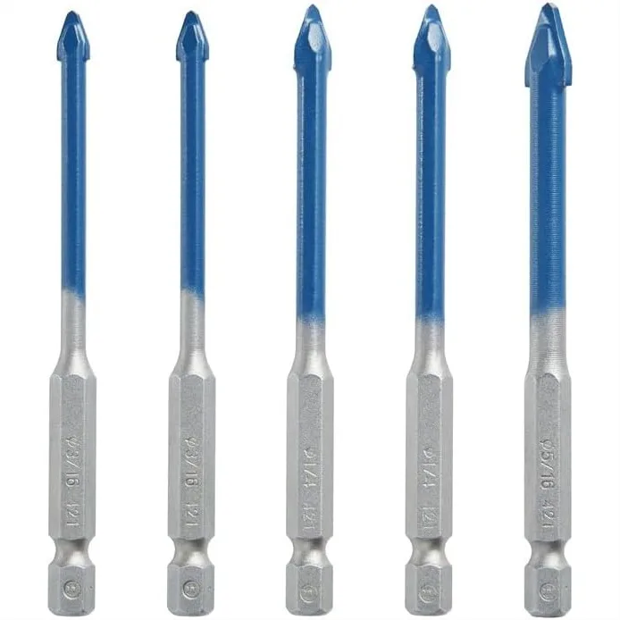 Porcelain Tile Drill Bit Set 5 pc. Carbide Tip for Fast Drilling in Hard Materials with Hex Shank and Enhanced Centering
Porcelain Tile Drill Bit Set 5 pc. Carbide Tip for Fast Drilling in Hard Materials with Hex Shank and Enhanced Centering