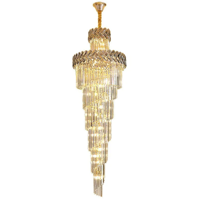 Stair long chandelier, villa rotating crystal lamp, light luxury high-end duplex building
Stair long chandelier, villa rotating crystal lamp, light luxury high-end duplex building