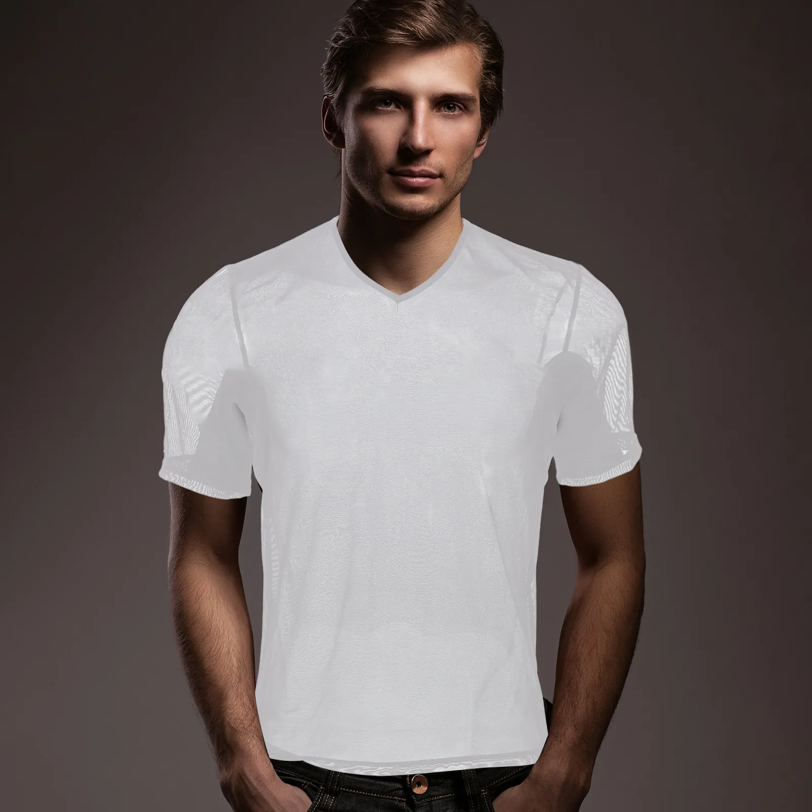 Sweat Proof Men T Shirt with Built in Underarm Absorbent Pads Breathable Stretchy Short Sleeve Undershirt for Gym Office Use
Sweat Proof Men T Shirt with Built in Underarm Absorbent Pads Breathable Stretchy Short Sleeve Undershirt for Gym Office Use