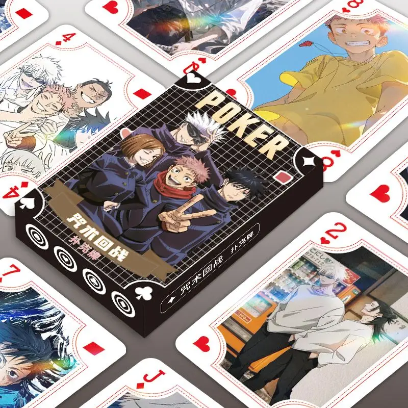54Pcs Cute Jujutsu Kaisen Playing Cards Cartoon Yuji Itadori & Megumi Fushiguro Cards, Exquisite Poker for Party & Birthday Gift
54Pcs Cute Jujutsu Kaisen Playing Cards Cartoon Yuji Itadori & Megumi Fushiguro Cards, Exquisite Poker for Party & Birthday Gift