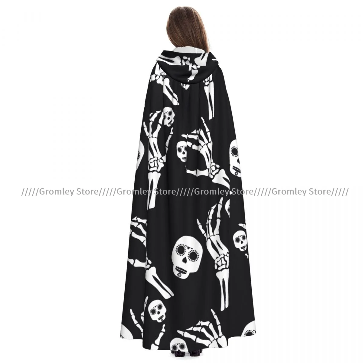 Witch Long Hooded Robe Mexican Sugar Skulls Halloween Cloak Cosplay Costumes for Adult
Witch Long Hooded Robe Mexican Sugar Skulls Halloween Cloak Cosplay Costumes for Adult
