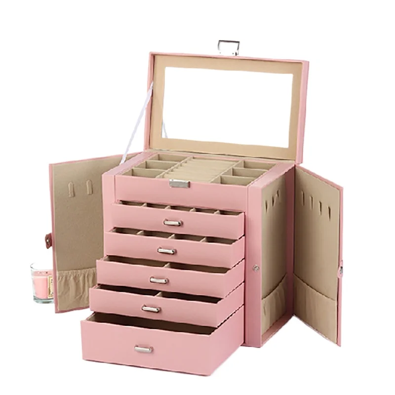 Leather Jewelry Box Luxury Six Layers Large Jewelry Box Organizer Multi Functional Personalized Ring Necklace Storage Packaging
Leather Jewelry Box Luxury Six Layers Large Jewelry Box Organizer Multi Functional Personalized Ring Necklace Storage Packaging