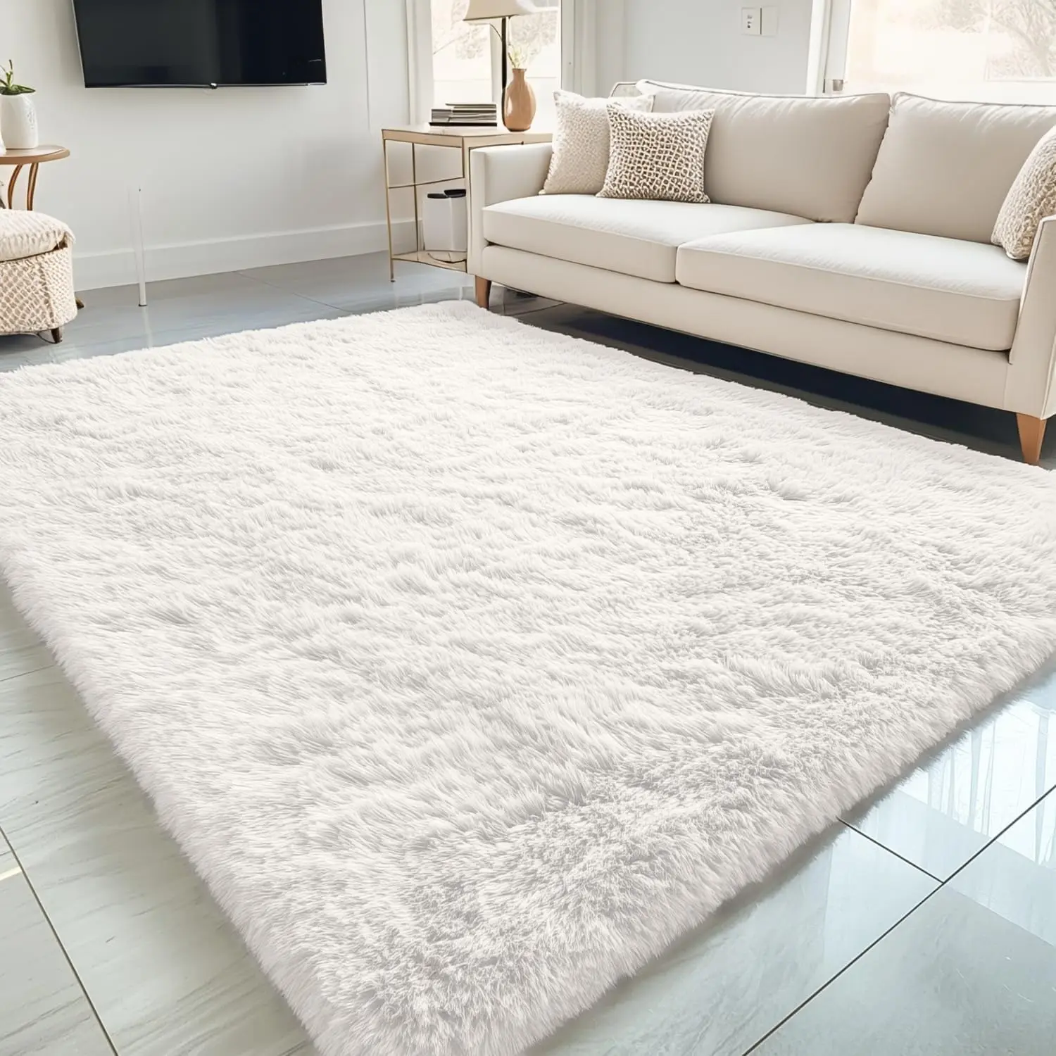 5x7 Machine Washable Large Area Rugs for Living Room, Bedroom, Soft Fluffy Shaggy Carpet for Kids, Dorms, Home Decor Ivory
5x7 Machine Washable Large Area Rugs for Living Room, Bedroom, Soft Fluffy Shaggy Carpet for Kids, Dorms, Home Decor Ivory