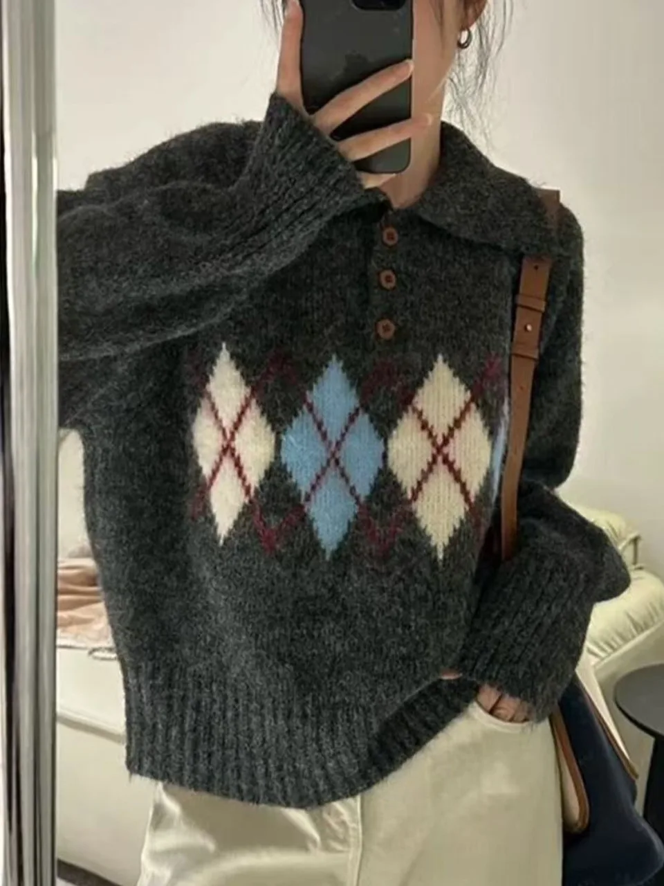 ay Свитер с воротником с бриллиантами, женская ленивая уличная одежда, ранняя осень, зима, свободный шикарный вязаный топ, модный свободный ...
ay Свитер с воротником с бриллиантами, женская ленивая уличная одежда, ранняя осень, зима, свободный шикарный вязаный топ, модный свободный ...