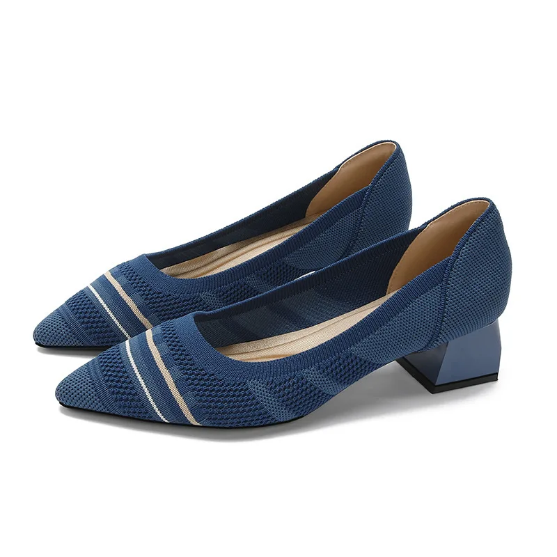Women's High Heels Spring and Autumn Soft Knitted Pointed Toe Breathable and Comfortable Thick Heel Rubber Sole
Women's High Heels Spring and Autumn Soft Knitted Pointed Toe Breathable and Comfortable Thick Heel Rubber Sole