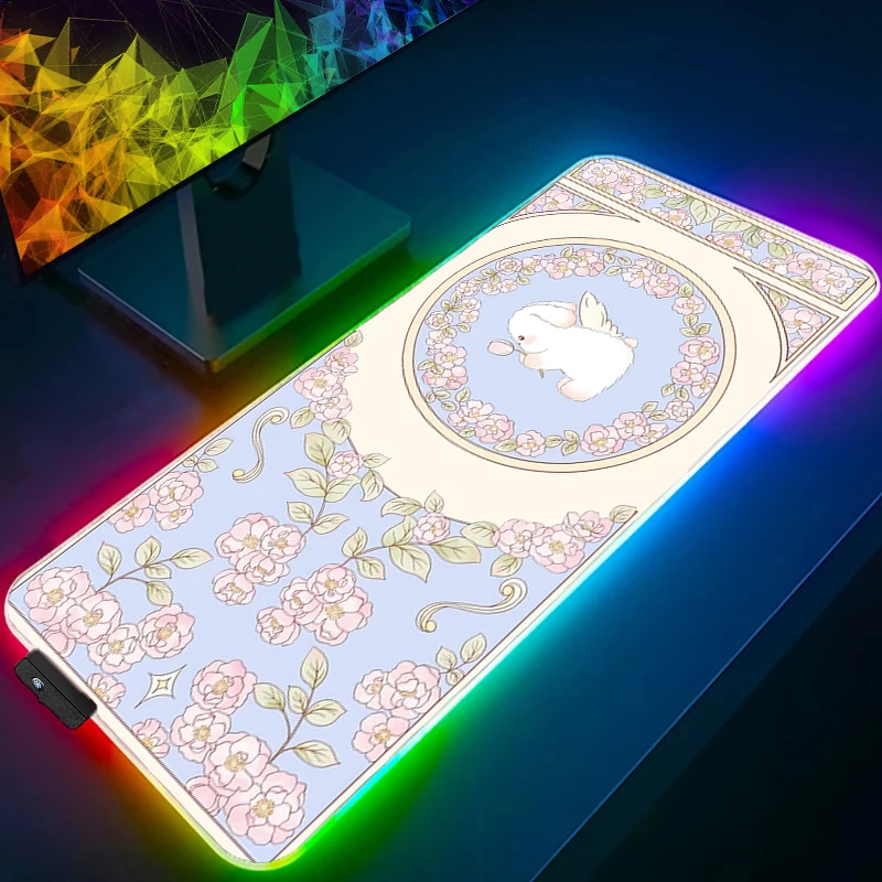 RGB Mouse Pad Carpet LED Laptop PC Bunny Gamer Keyboard Pad Vintage Flower Pattern Mousepad Edge White Tassel Rubber Table Mat
RGB Mouse Pad Carpet LED Laptop PC Bunny Gamer Keyboard Pad Vintage Flower Pattern Mousepad Edge White Tassel Rubber Table Mat