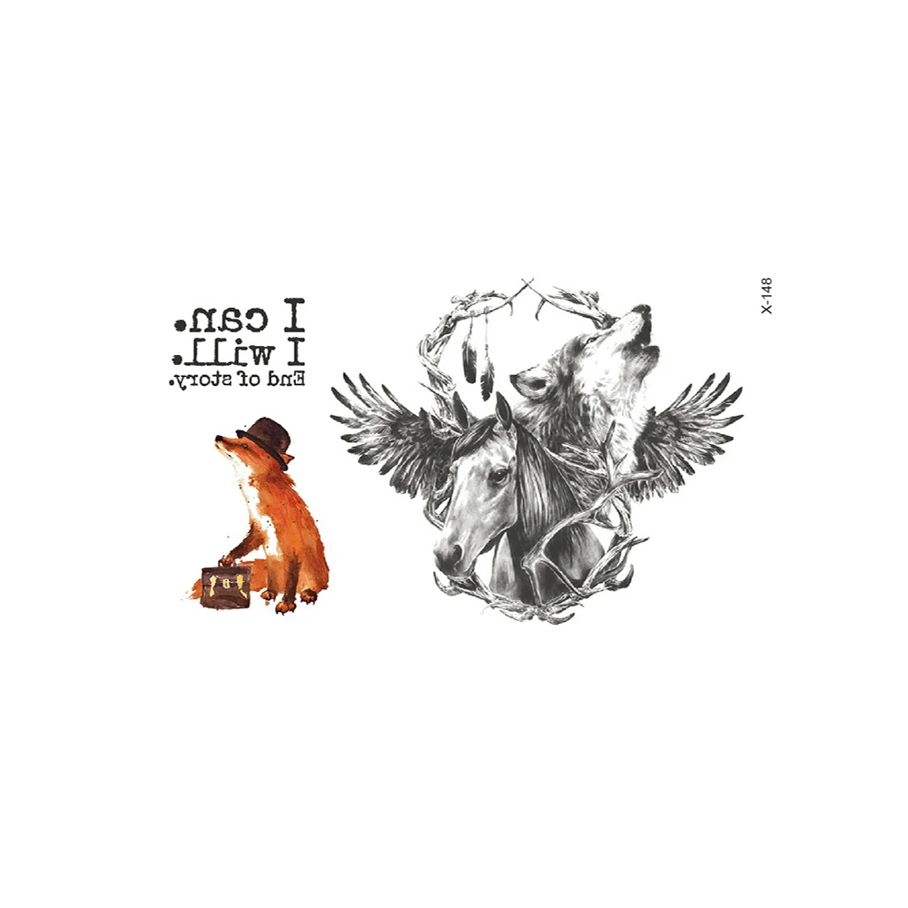 Wholesale 100 Pcs/Lot,Fake Temporary Tattoo Water Transfer Stickers Beauty Makeup Body Art Fox Wolf for Man Woman Kids 105x60mm
Wholesale 100 Pcs/Lot,Fake Temporary Tattoo Water Transfer Stickers Beauty Makeup Body Art Fox Wolf for Man Woman Kids 105x60mm