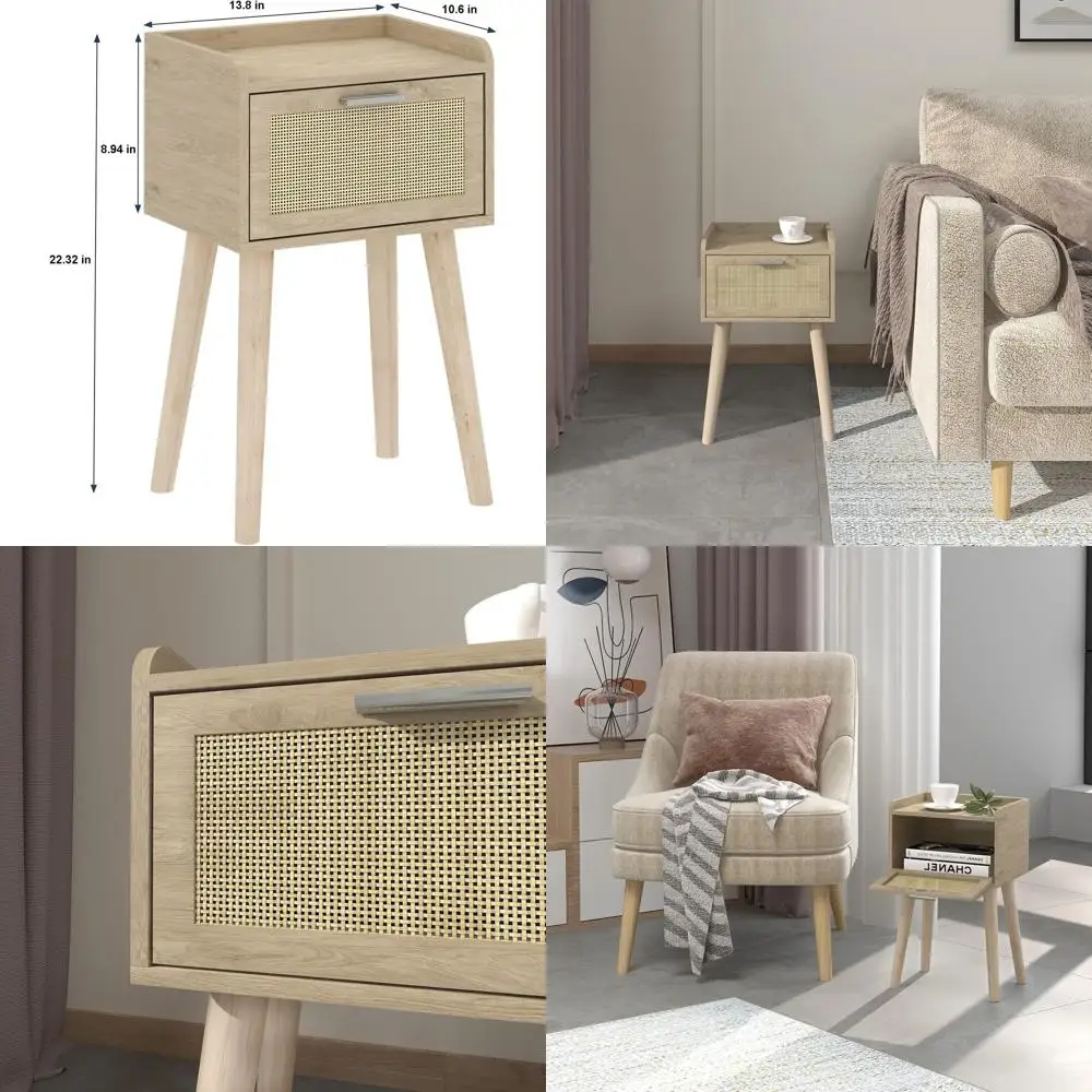 Pair of Compact Rattan-Door Nightstands, Bohemian Style Wood Side Tables for Bedroom and Living Room, Ideal for Small Spaces
Pair of Compact Rattan-Door Nightstands, Bohemian Style Wood Side Tables for Bedroom and Living Room, Ideal for Small Spaces