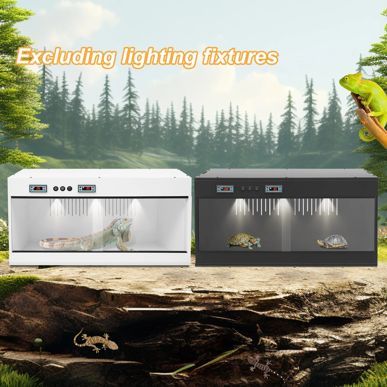 Reptile Lounge Habitat with Glass Sliding Door and Intelligent Thermostat 80*40*40cm Reptile Breeding Box LCD Reptile Pet Box
Reptile Lounge Habitat with Glass Sliding Door and Intelligent Thermostat 80*40*40cm Reptile Breeding Box LCD Reptile Pet Box