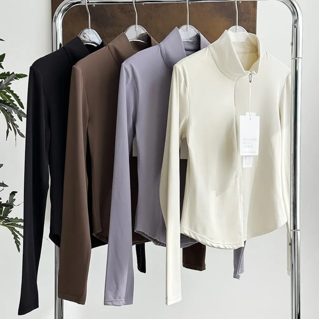 Women's Stand Collar Half-Zip Slim Fit Long-Sleeved Jacket Elastic Waist Yoga Fitness Casual Sports Close-Fitting Jacket
Women's Stand Collar Half-Zip Slim Fit Long-Sleeved Jacket Elastic Waist Yoga Fitness Casual Sports Close-Fitting Jacket