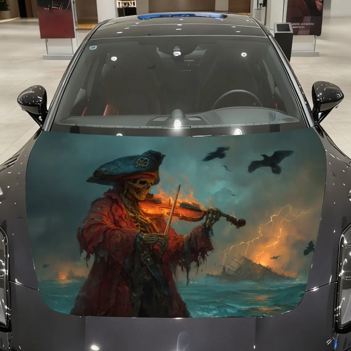 Skeleton Playing Violin Car Hood Decal Sticker - Durable Vinyl Protective Film For Most Vehicles, Scratch-Resistant Automotive E
Skeleton Playing Violin Car Hood Decal Sticker - Durable Vinyl Protective Film For Most Vehicles, Scratch-Resistant Automotive E