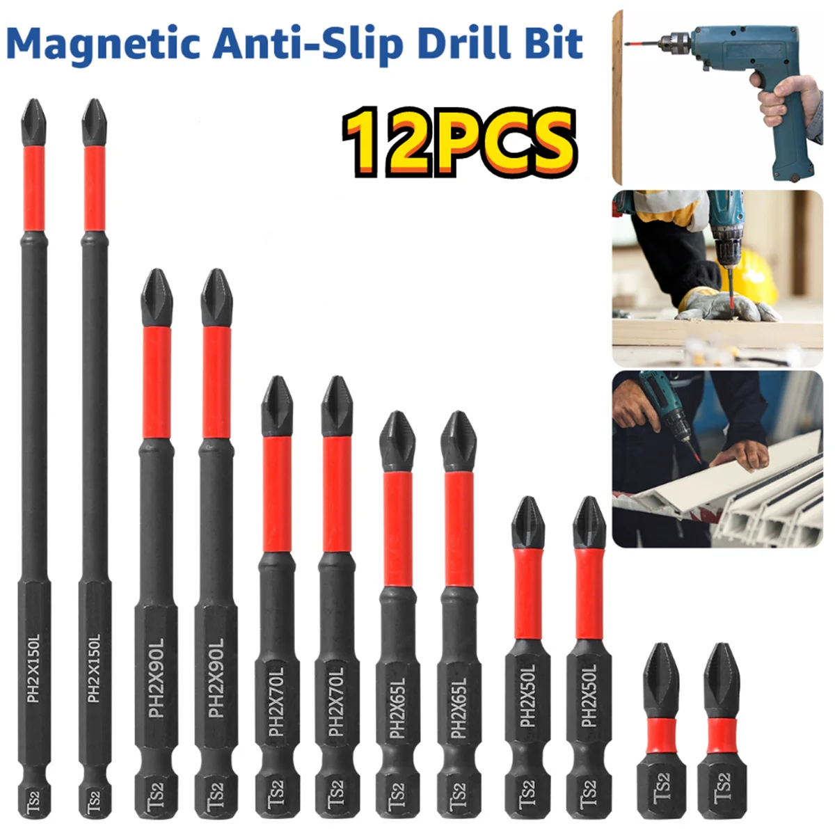 12 шт. магнитные отвертки, нескользящие противоударные ударные биты Phillips с шестигранным хвостовиком, биты из легированной стали, подходящие для электроинструментов
12 шт. магнитные отвертки, нескользящие противоударные ударные биты Phillips с шестигранным хвостовиком, биты из легированной стали, подходящие для электроинструментов