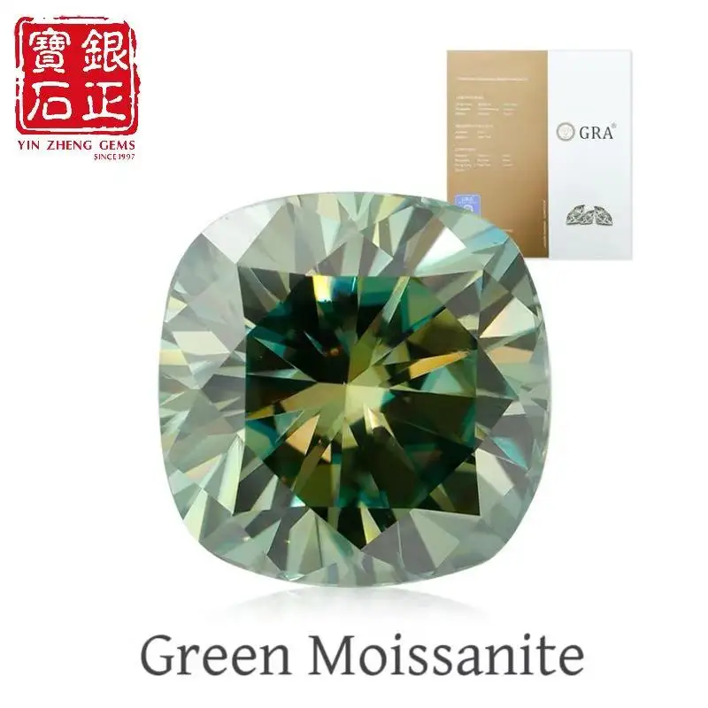 YinZheng Cushion Shape AAAAAA Grade Green Moissanite Diamonds Provide GRA Certificate Loose Moissanite Stone For Making Jewelry
YinZheng Cushion Shape AAAAAA Grade Green Moissanite Diamonds Provide GRA Certificate Loose Moissanite Stone For Making Jewelry