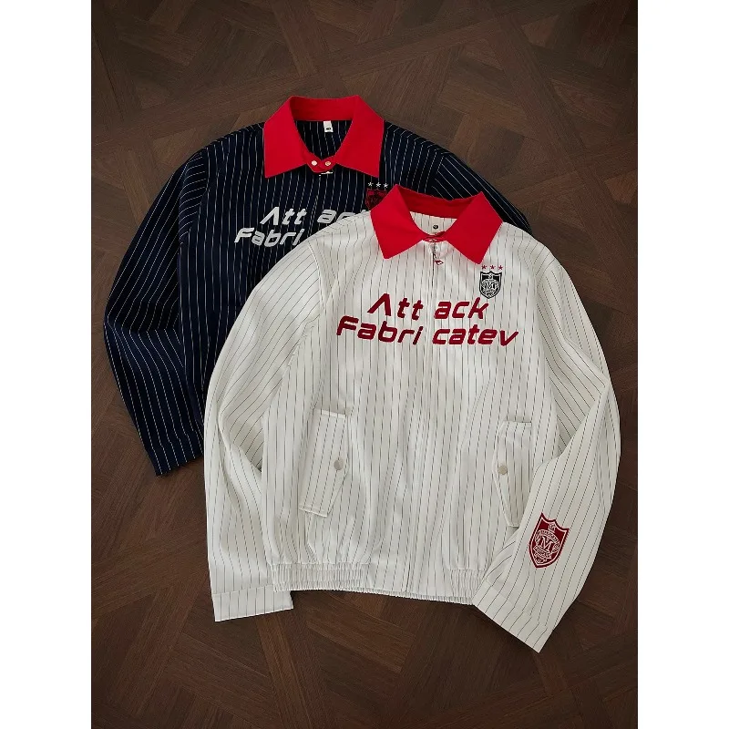 Ретро уличная куртка в студенческом стиле, рубашка в полоску с длинными рукавами, куртка с буквенным принтом, повседневная верхняя одежда, одежда для пар
Ретро уличная куртка в студенческом стиле, рубашка в полоску с длинными рукавами, куртка с буквенным принтом, повседневная верхняя одежда, одежда для пар