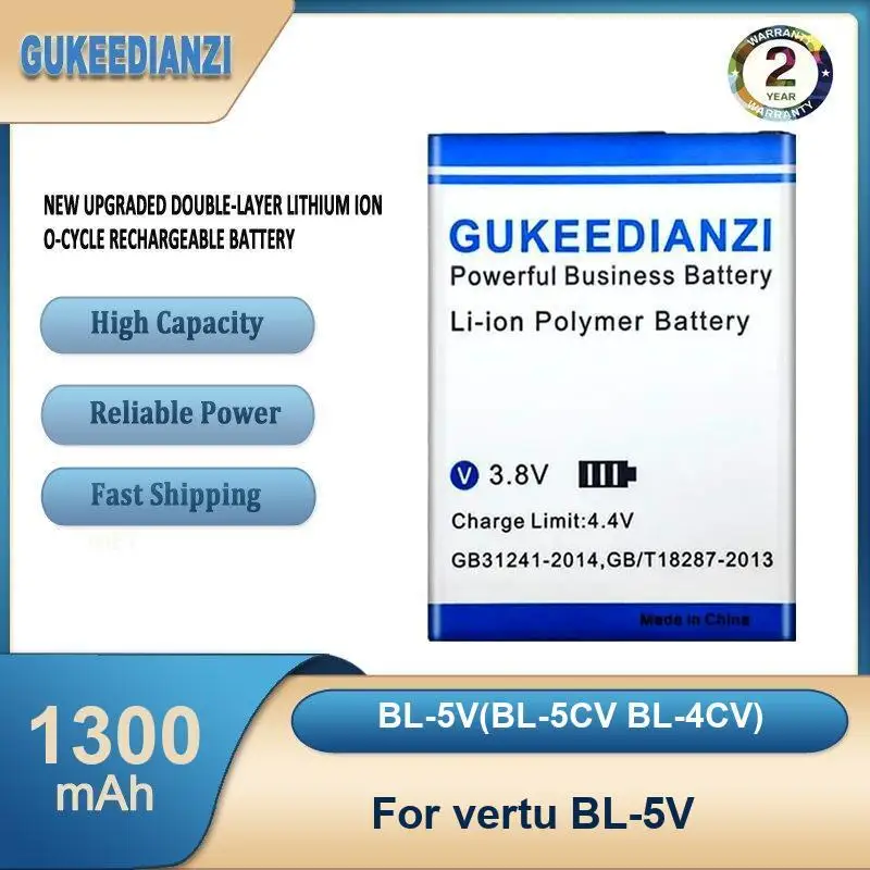 Аккумулятор для мобильного телефона BL-5V (BL-5CV, BL-4CV) 1300 мАч, высокой емкости, для Vertu BL-5V
Аккумулятор для мобильного телефона BL-5V (BL-5CV, BL-4CV) 1300 мАч, высокой емкости, для Vertu BL-5V