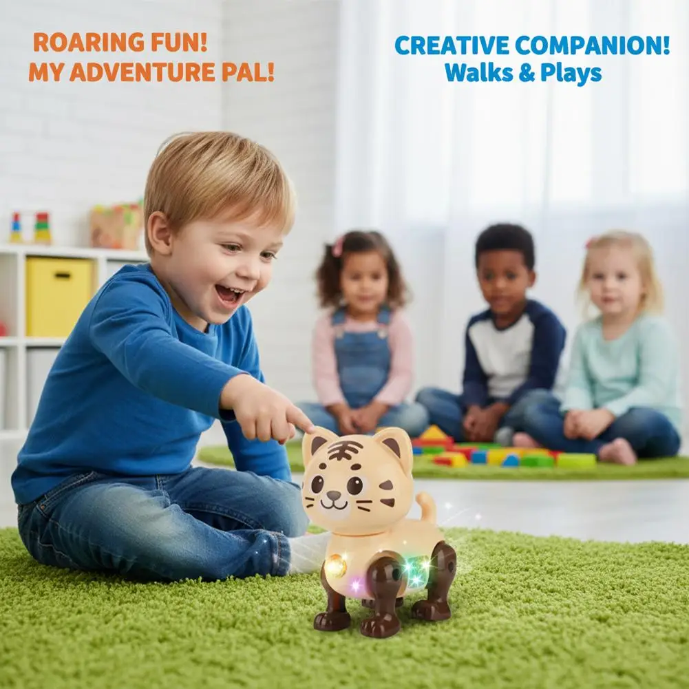 Children's electronic musical toy cartoon electric sounding toy tiger toy with sound flashing lights singing dancing functions
Children's electronic musical toy cartoon electric sounding toy tiger toy with sound flashing lights singing dancing functions