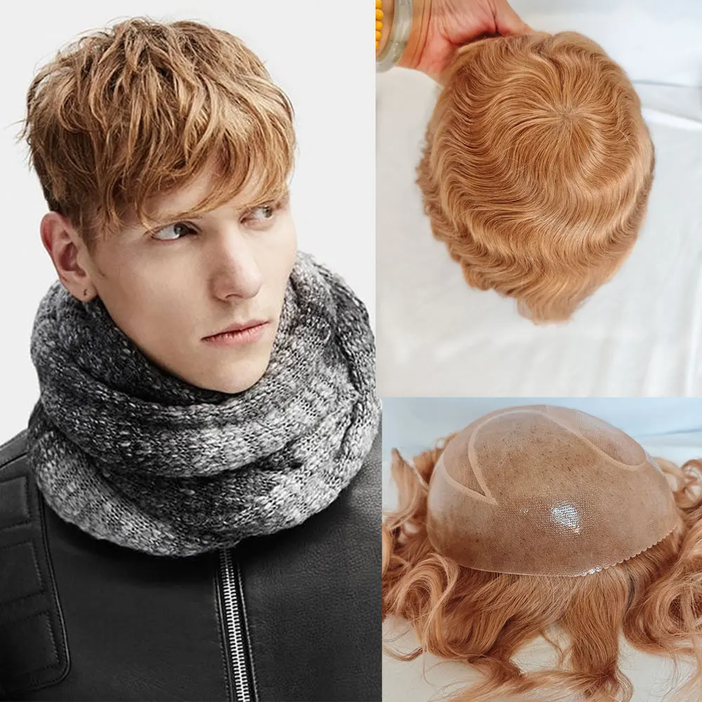 Blonde Human Hair Wigs Mono PU Base Male Toupee For Men Straight Replacement Systems Hair Piece 8x10inch 21# Color
Blonde Human Hair Wigs Mono PU Base Male Toupee For Men Straight Replacement Systems Hair Piece 8x10inch 21# Color