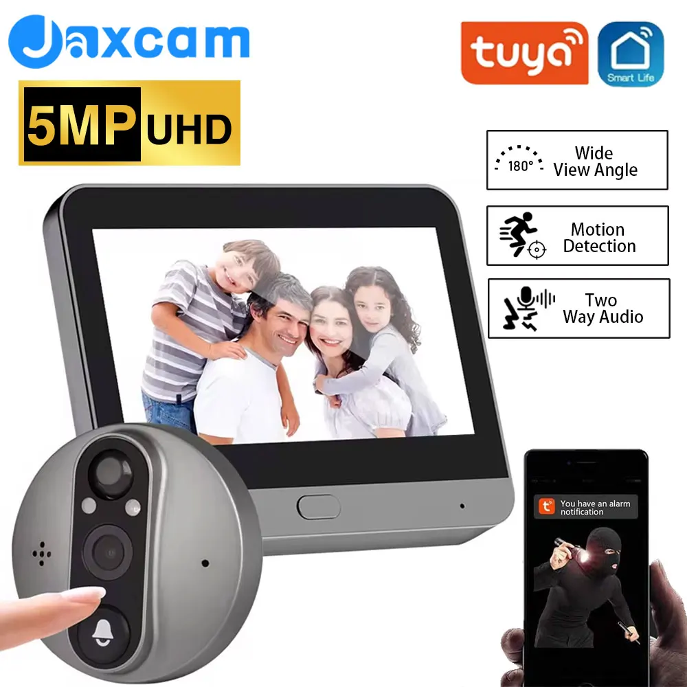 5MP Tuya Smart Life APP Home Battery WiFi Video Digital Door Peephole Viewer PIR Motion Detection IR Door Bell Magic Eye FHD Cam
5MP Tuya Smart Life APP Home Battery WiFi Video Digital Door Peephole Viewer PIR Motion Detection IR Door Bell Magic Eye FHD Cam