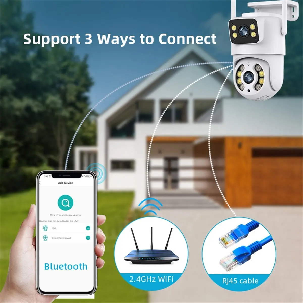 【11.11】Camera Dual Lens Outdoor Night Vision Human Detection Auto Track CCTV Surveillance IP Camera Security Protection EU Plug
【11.11】Camera Dual Lens Outdoor Night Vision Human Detection Auto Track CCTV Surveillance IP Camera Security Protection EU Plug