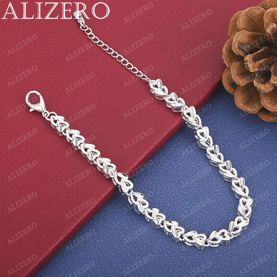 ALIZERO New 925 Sterling Silver Heart Bracelet For Women Fashion Cute Accessories High Quality Jewelry Valentine's Day Gifts
ALIZERO New 925 Sterling Silver Heart Bracelet For Women Fashion Cute Accessories High Quality Jewelry Valentine's Day Gifts