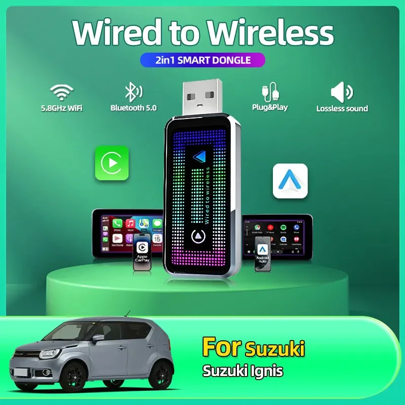 1PCS New Fashion 2in1 Wired to Wireless CarPlay Android Auto Adapter for OEM Car Stereo With USB Plug and Play For Suzuki Ignis
1PCS New Fashion 2in1 Wired to Wireless CarPlay Android Auto Adapter for OEM Car Stereo With USB Plug and Play For Suzuki Ignis