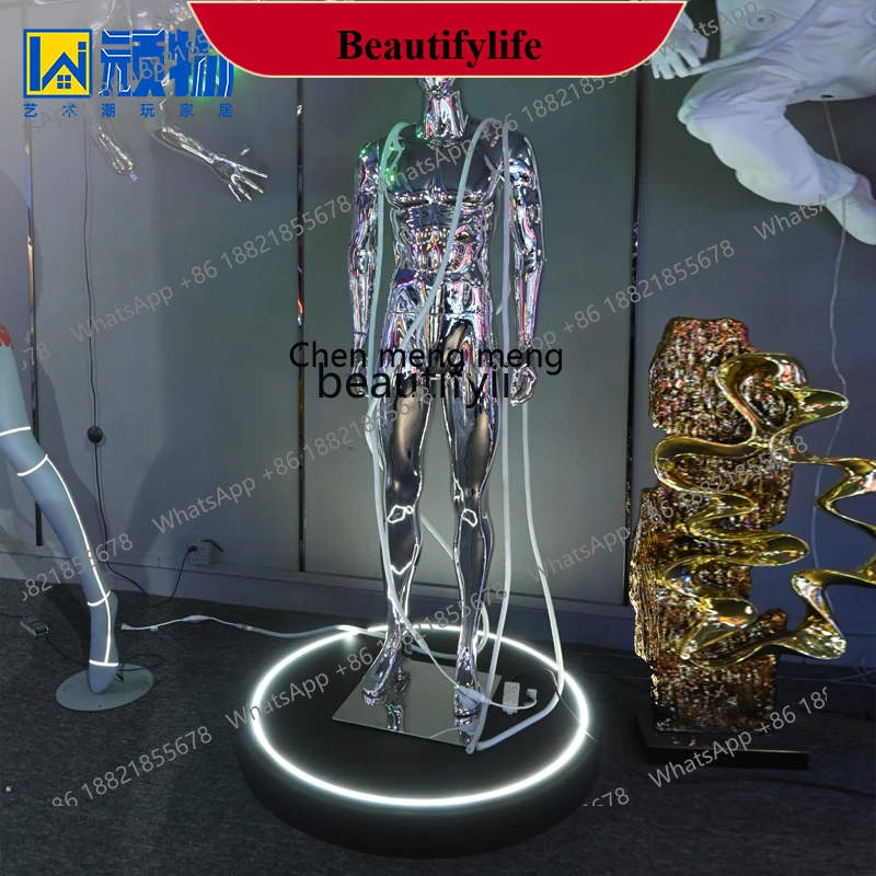 D178 Large Abstract Tech-Sense Luminous Electroplated Ornament Commercial Display Sculpture Artwork Floor Decoration
D178 Large Abstract Tech-Sense Luminous Electroplated Ornament Commercial Display Sculpture Artwork Floor Decoration