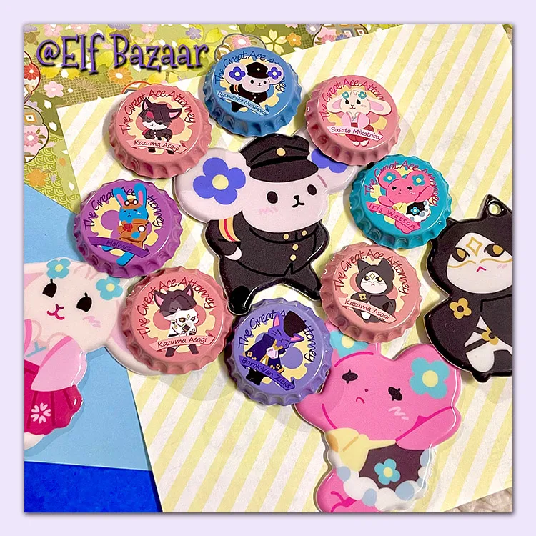 Anime Ace Attorney Kazuma Asogi Iris Watson Barok Van Zieks Cosplay Cartoon Bottle Cap Badge Ambitus Accessory Pendant Prop Gift
Anime Ace Attorney Kazuma Asogi Iris Watson Barok Van Zieks Cosplay Cartoon Bottle Cap Badge Ambitus Accessory Pendant Prop Gift