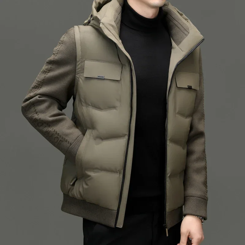 COZOK Knitted Sleeves Short Down Jacket Designer Clothes Men Hooded Jackets Duck Down Lightweight Padded Jackets Winter Coat Men
COZOK Knitted Sleeves Short Down Jacket Designer Clothes Men Hooded Jackets Duck Down Lightweight Padded Jackets Winter Coat Men