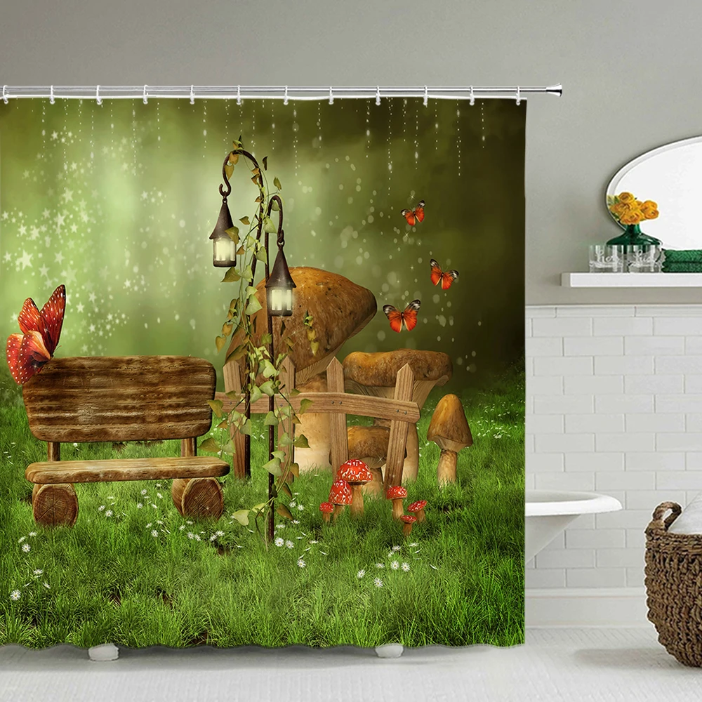 3D Cartoon Fantasy Shower Curtain Forest Tree Moon Green Plant Mushroom Flower Scenery Bath Curtains Bathroom Waterproof Screens
3D Cartoon Fantasy Shower Curtain Forest Tree Moon Green Plant Mushroom Flower Scenery Bath Curtains Bathroom Waterproof Screens