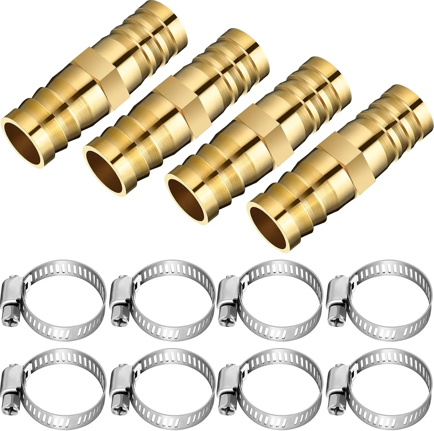 12 Pcs 3/8-1/2 Inch Brass Hose Repair Kit with Stainless Steel Clamps for Garden Water
12 Pcs 3/8-1/2 Inch Brass Hose Repair Kit with Stainless Steel Clamps for Garden Water