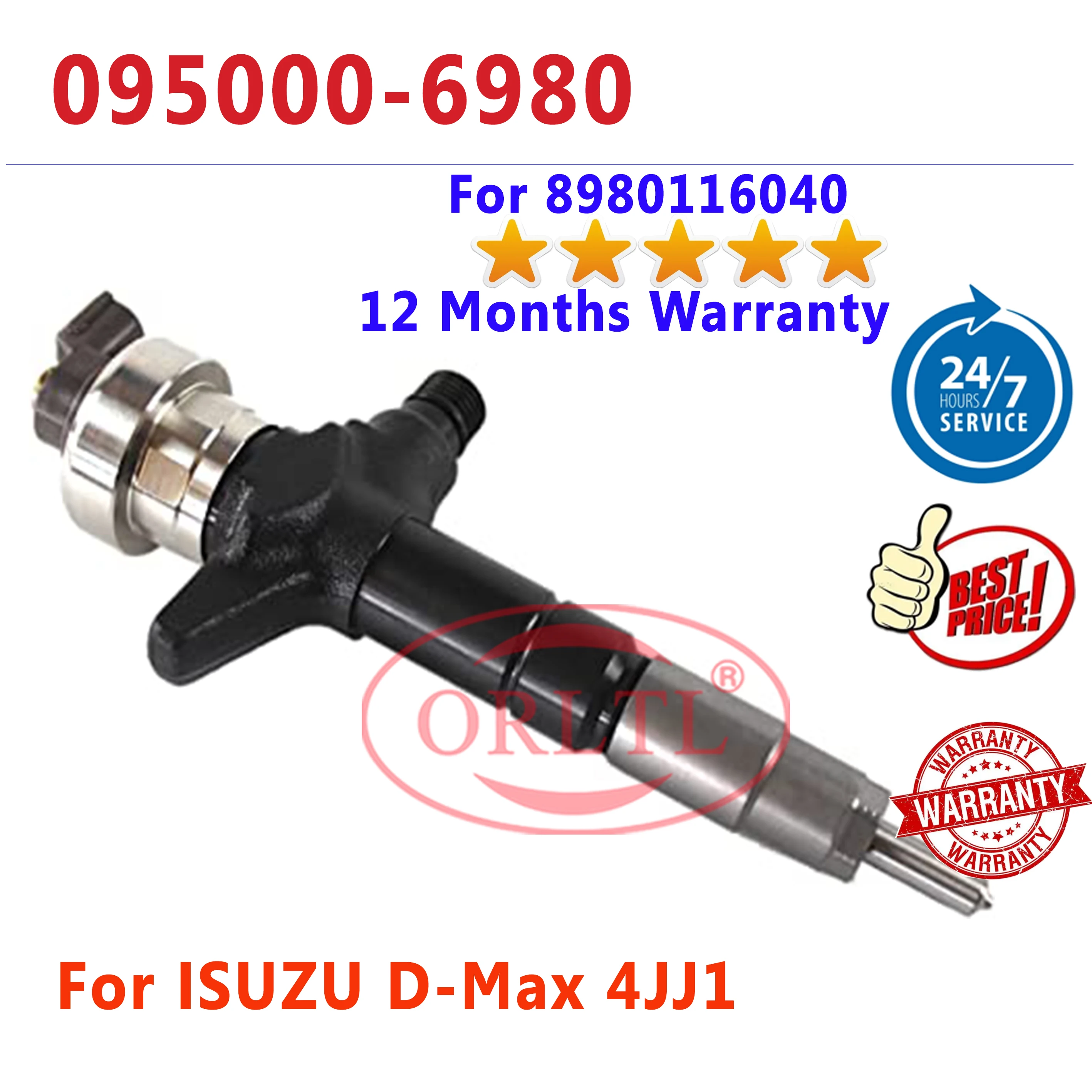 ORLTL NEW Diesel INJECTOR 095000-6980 Diesel Injector 898011604 Fuel Injector Nozzle Assy For ISUZU 898011605 D-Max 4JJ1
ORLTL NEW Diesel INJECTOR 095000-6980 Diesel Injector 898011604 Fuel Injector Nozzle Assy For ISUZU 898011605 D-Max 4JJ1