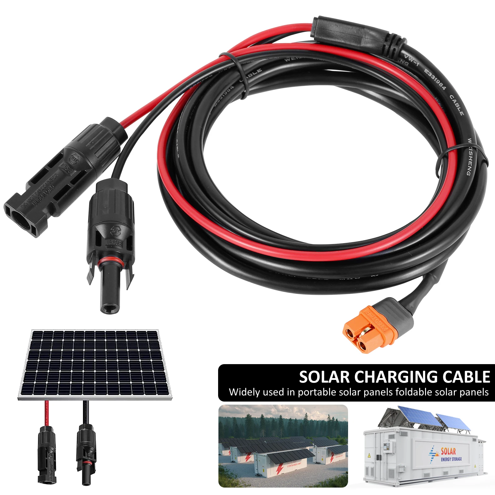 Solar Charge Cable Connector 8FT Professional Solar Panel Adapter Portable Solar Panel Extension Cable Weather-Resistant Cable
Solar Charge Cable Connector 8FT Professional Solar Panel Adapter Portable Solar Panel Extension Cable Weather-Resistant Cable