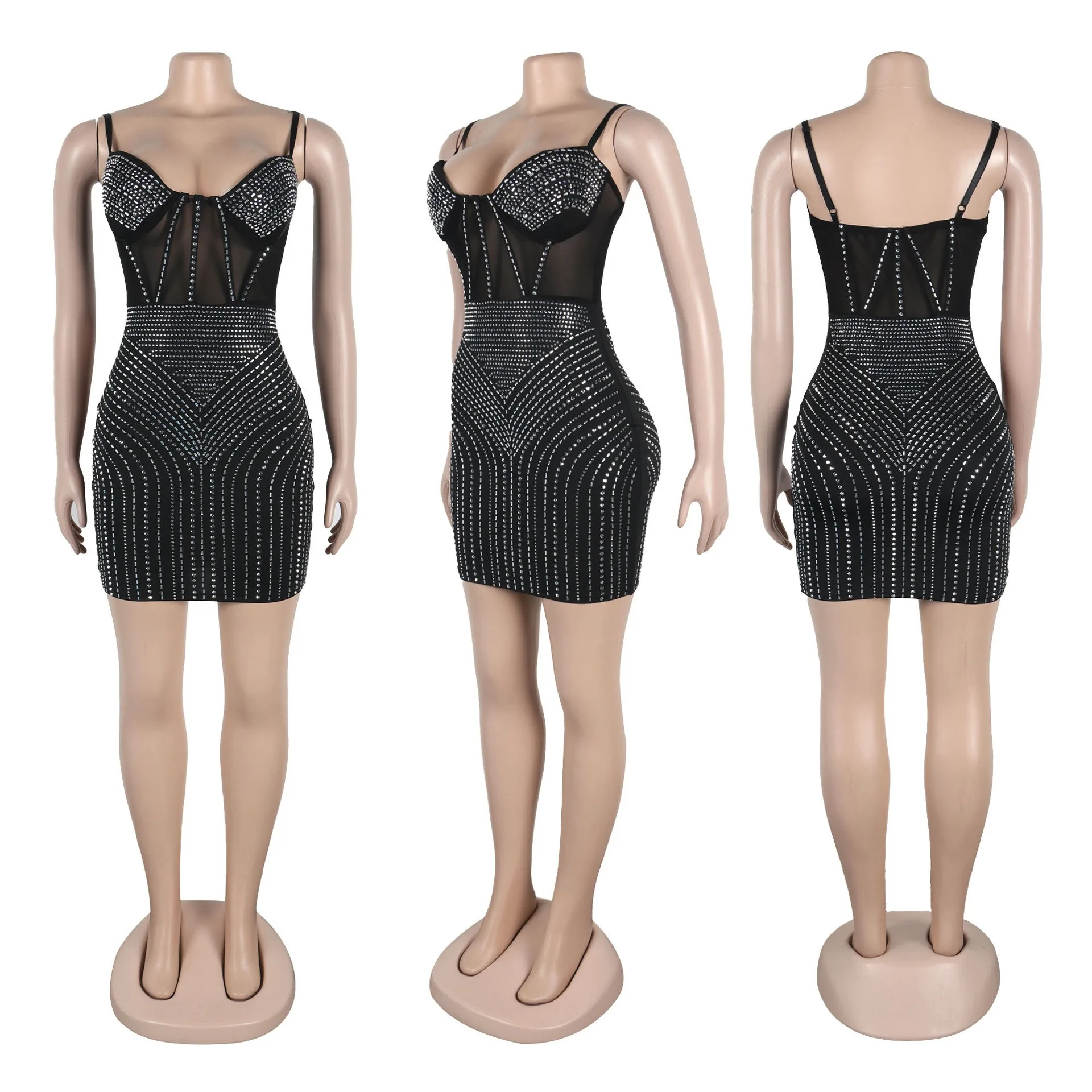 Sexy Nightclub Party Club Banquet Prom Hot Diamonds See-through Splicing Wrap Hip Stretchy Halter Dresses
Sexy Nightclub Party Club Banquet Prom Hot Diamonds See-through Splicing Wrap Hip Stretchy Halter Dresses