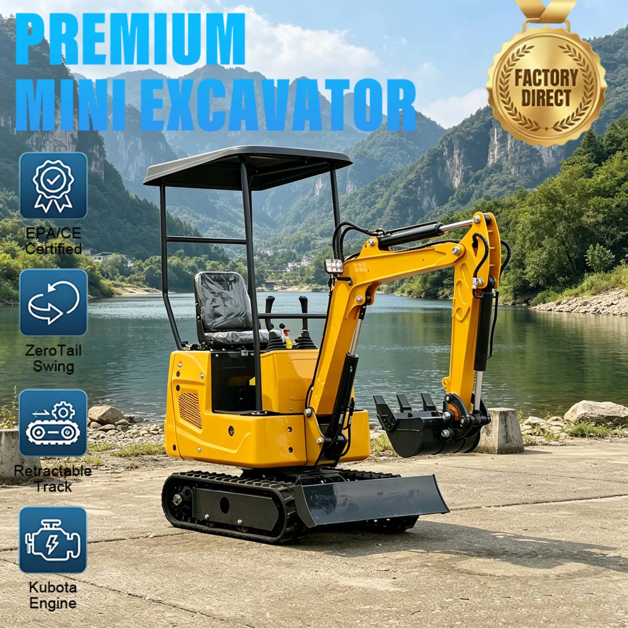 Mini Excavator 1 Ton Hydraulic Crawler Digger for Garden Farm Construction Micro Bagger with CE EPA Euro 5 Standard Engines
Mini Excavator 1 Ton Hydraulic Crawler Digger for Garden Farm Construction Micro Bagger with CE EPA Euro 5 Standard Engines