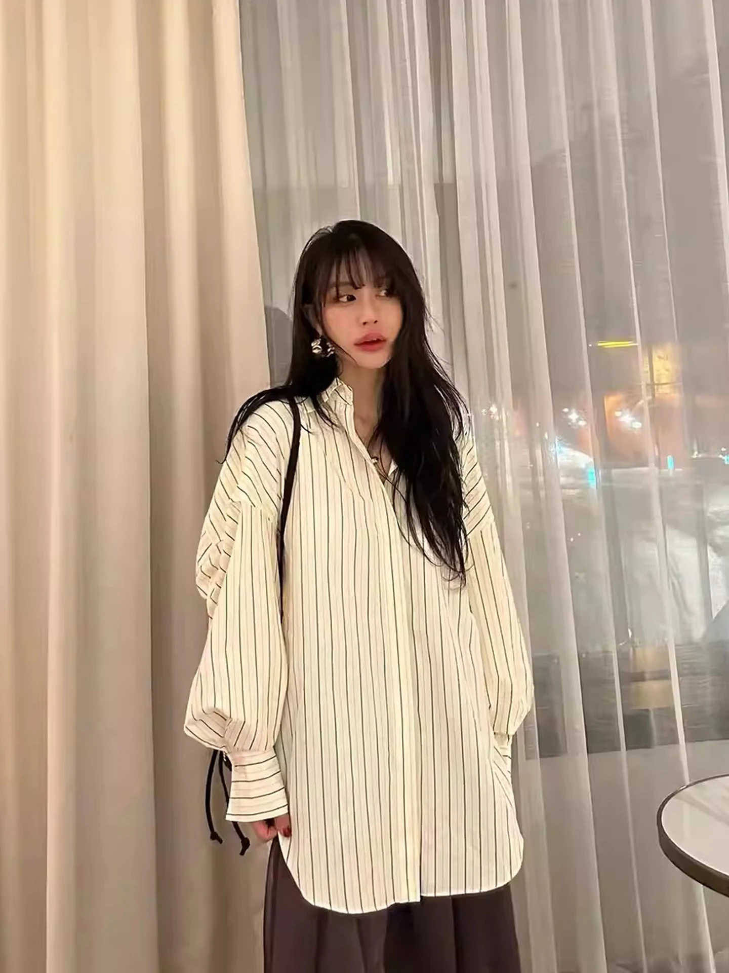 Liangliang Home Lazy Sle Striped Collar Long Sve Women's Casual irt Spring New Mid-Length Top Polyester Fiber
Liangliang Home Lazy Sle Striped Collar Long Sve Women's Casual irt Spring New Mid-Length Top Polyester Fiber