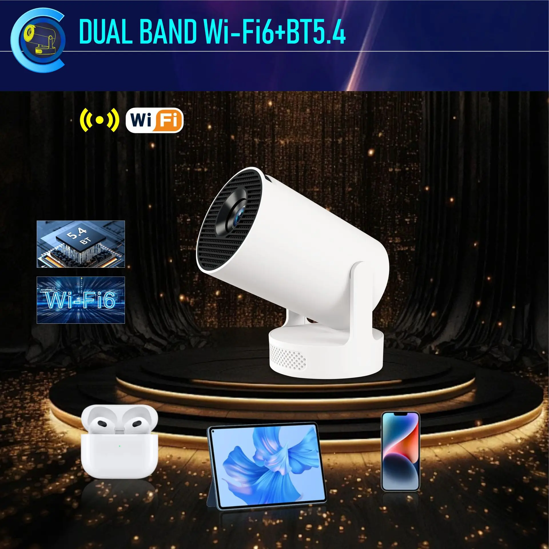 Projecto HY300 Ultra 4K Android11 Projector WiFi6 BT5.4 Pocket Outdoor Home Theater Auto Vertical Keystone New Release HY300
Projecto HY300 Ultra 4K Android11 Projector WiFi6 BT5.4 Pocket Outdoor Home Theater Auto Vertical Keystone New Release HY300