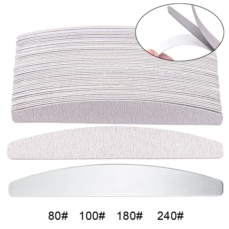 100 Pcs/Lot Replacement Nail Files 80/100/180/240 Grit Half Moon Grey Sandpaper Pads With Metal Handle Removable Durable Files
100 Pcs/Lot Replacement Nail Files 80/100/180/240 Grit Half Moon Grey Sandpaper Pads With Metal Handle Removable Durable Files