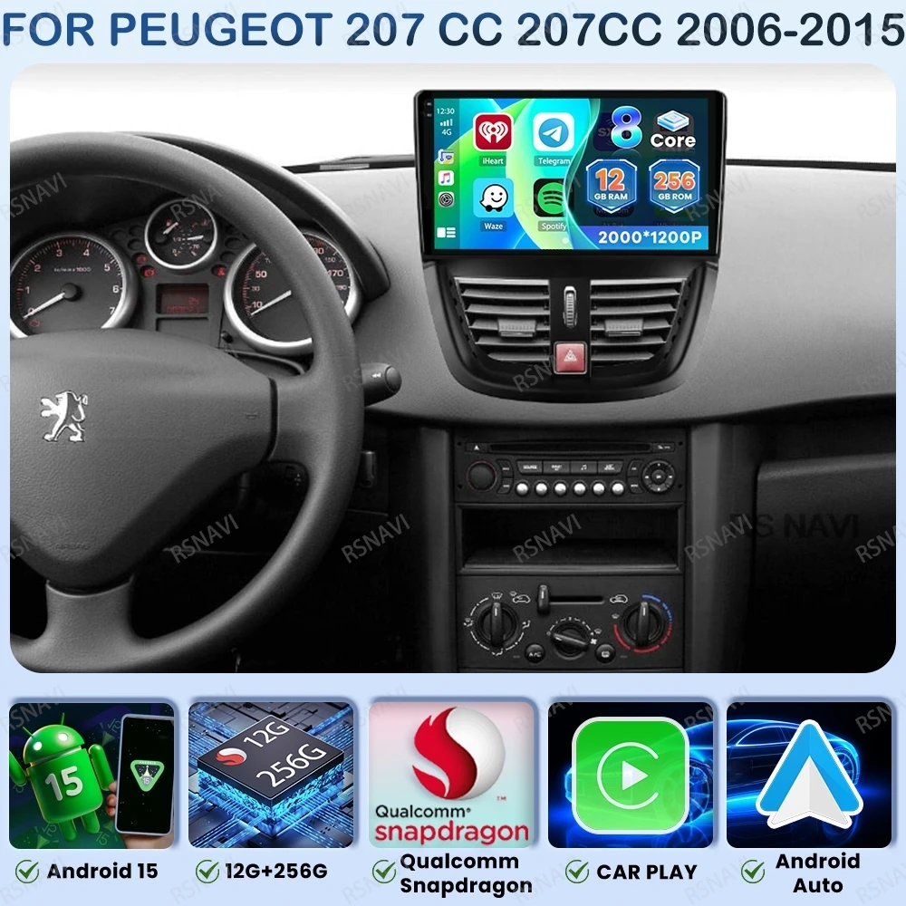 Автомобильное радио Android 15 для Peugeot 207 CC 207CC 2006-2015 Qualcomm авторадио стерео 5G WIFI BT навигация DSP Viedo плеер GPS DVD
Автомобильное радио Android 15 для Peugeot 207 CC 207CC 2006-2015 Qualcomm авторадио стерео 5G WIFI BT навигация DSP Viedo плеер GPS DVD