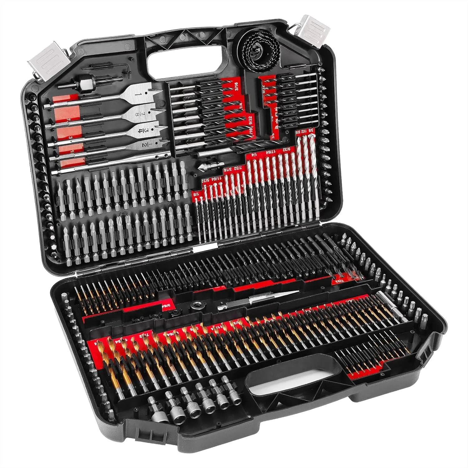 246 Pcs Drill Bit Set with Case for Wood Metal Masonry Cement Screwdriver Bits
246 Pcs Drill Bit Set with Case for Wood Metal Masonry Cement Screwdriver Bits