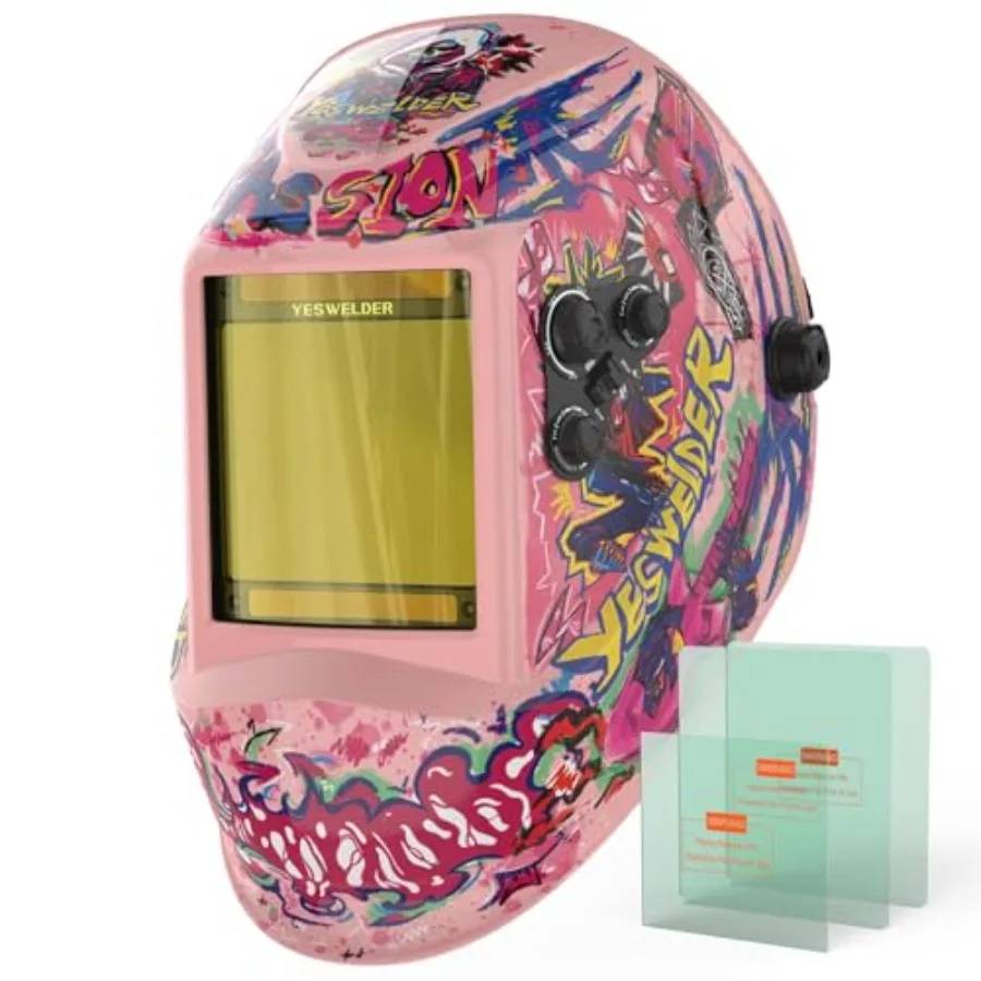 Large View Auto Darkening Welding Helmet, Blue Light Blocking, 1/1/1/1 True Color Solar Powered Welder Hood Mask with 4 Arc Sen
Large View Auto Darkening Welding Helmet, Blue Light Blocking, 1/1/1/1 True Color Solar Powered Welder Hood Mask with 4 Arc Sen