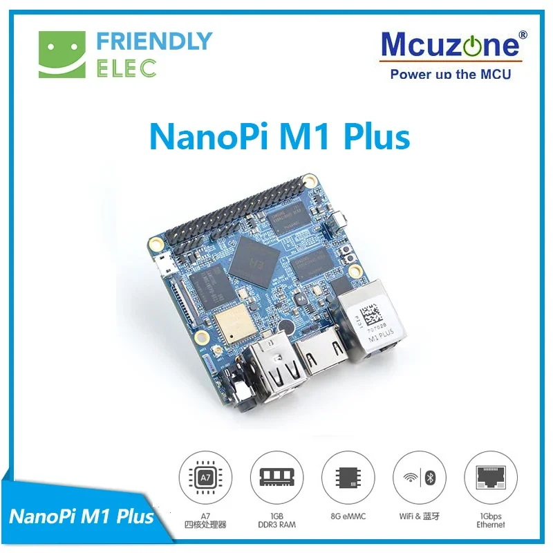 NanoPi M1 Plus Demo Board Allwinner H3 Quad-core Cortex-A7 (1.2GHz,1GB DDR3 RAM,8G)FriendlyELEC MicroUSB Cable+Antenna
NanoPi M1 Plus Demo Board Allwinner H3 Quad-core Cortex-A7 (1.2GHz,1GB DDR3 RAM,8G)FriendlyELEC MicroUSB Cable+Antenna
